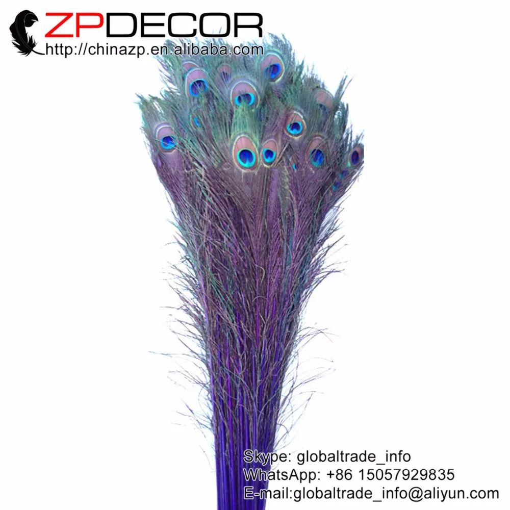 ZPDECOR 100 шт./лот 40-45 см (16-18 дюймов) ручная Сортировка непосредственно окрашенные баклажаны перо павлина для костюмы танцовщицы