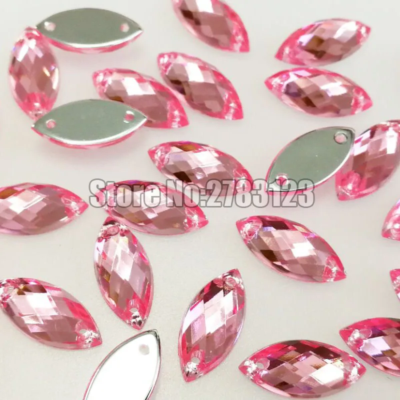 Pink 5x10 мм/7x15 мм/9x20 мм конский глаз Форма Высокое качество акрил пришить стразы с двумя отверстиями, diy/аксессуары для одежды - Цвет: Pink