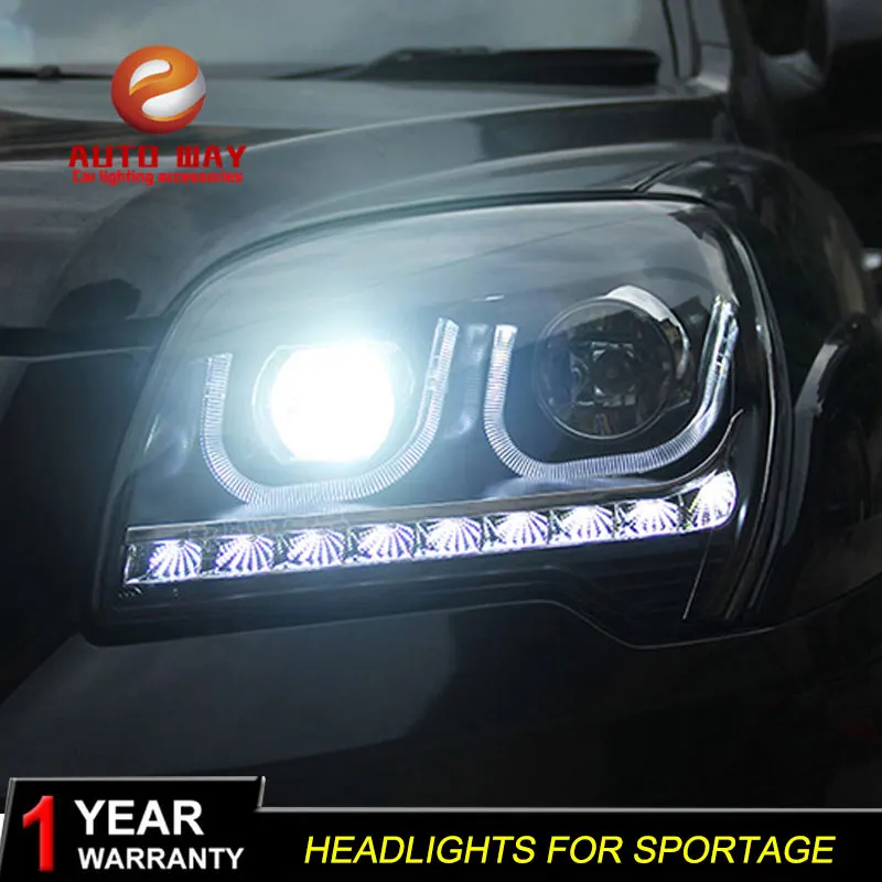 Автомобильный Стильный чехол на голову для Kia Sportage фары 2009-2011 фары светодиодный Kia Sportage DRL Объектив Двойной Луч Биксенон HID