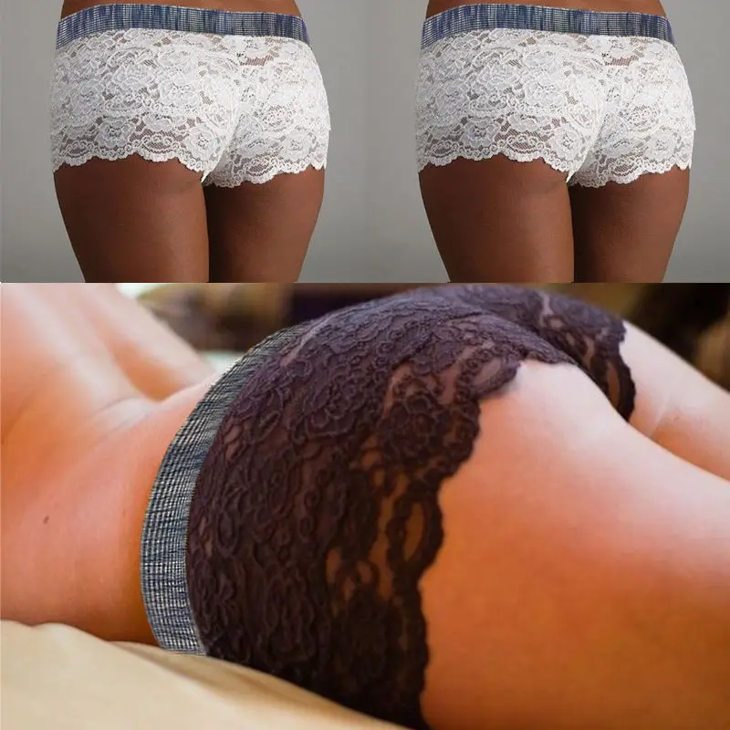 Женские кружевные шорты с высокой талией прозрачные обтягивающие черные и белые