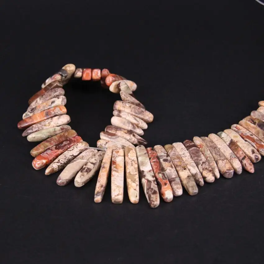 Ожерелье с подвеской 15 5 &quot/волнистый бисер из Натурального Коричневого камня|stick