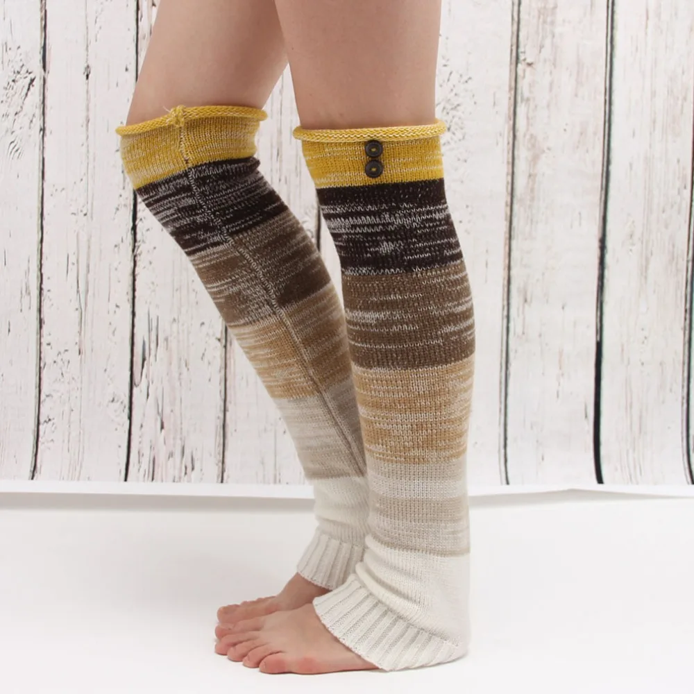 Зимние чулки для женщин гетры манжеты на ботинки женские вязаные шерстяные
