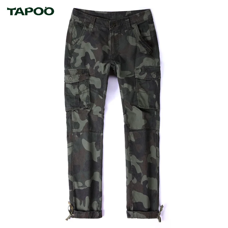 TAPOO Бренд Брюки Мужские Камуфляж Свободные Моды Тонкий Вскользь Простой Army Green