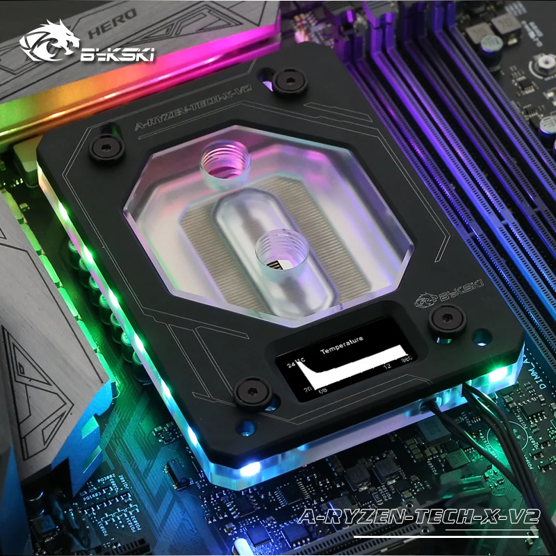 Bykski A RYZEN TECH X V2 блок водяного охлаждения процессора с RBW светодиодными