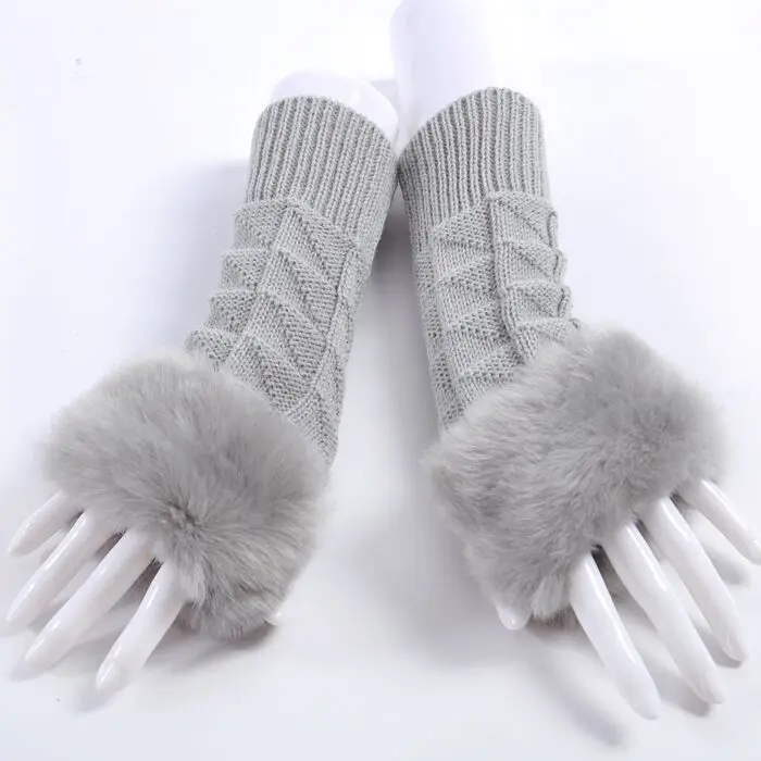 Зимние милые теплые женские перчатки smart point плюшевые без пальцев с мультяшным