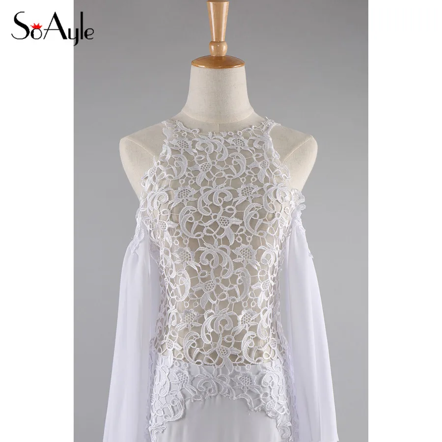 Женское свадебное платье с длинным рукавом SoAyle простое невесты в пляжном стиле