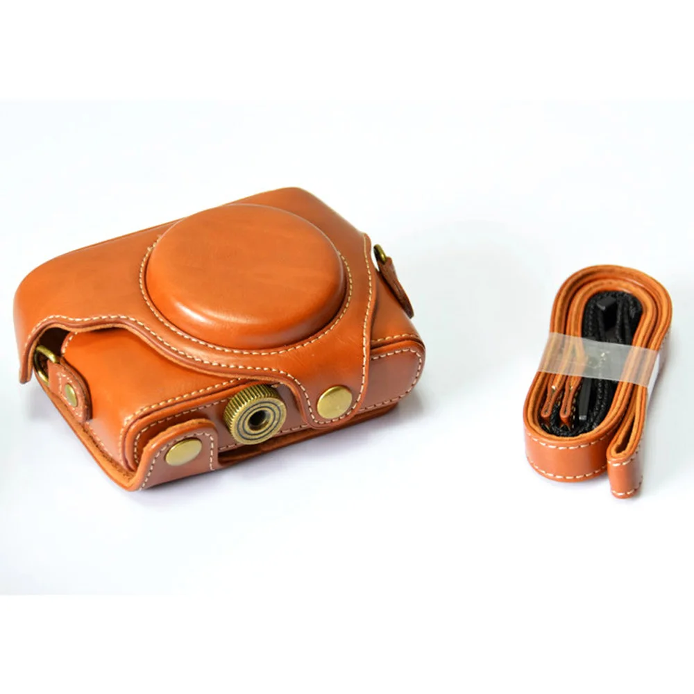 Высококачественный чехол для камеры из искусственной кожи PU для Sony RX100 RX100II RX100III M2 M3 II III IV V с ремешком, 3 цвета.