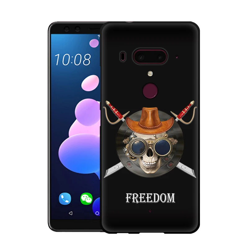 Черный матовый мягкий чехол EiiMoo для HTC U12 Plus s с милым принтом силиконовая задняя