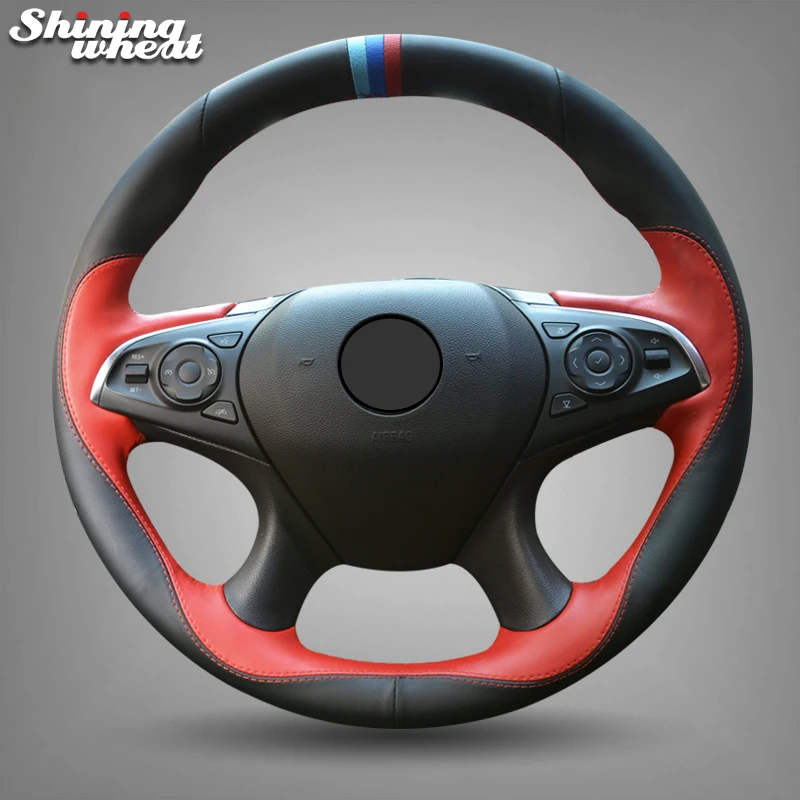 

BANNIS Black Red Leather Car Steering Wheel Cover for Buick Lacrosse 2016