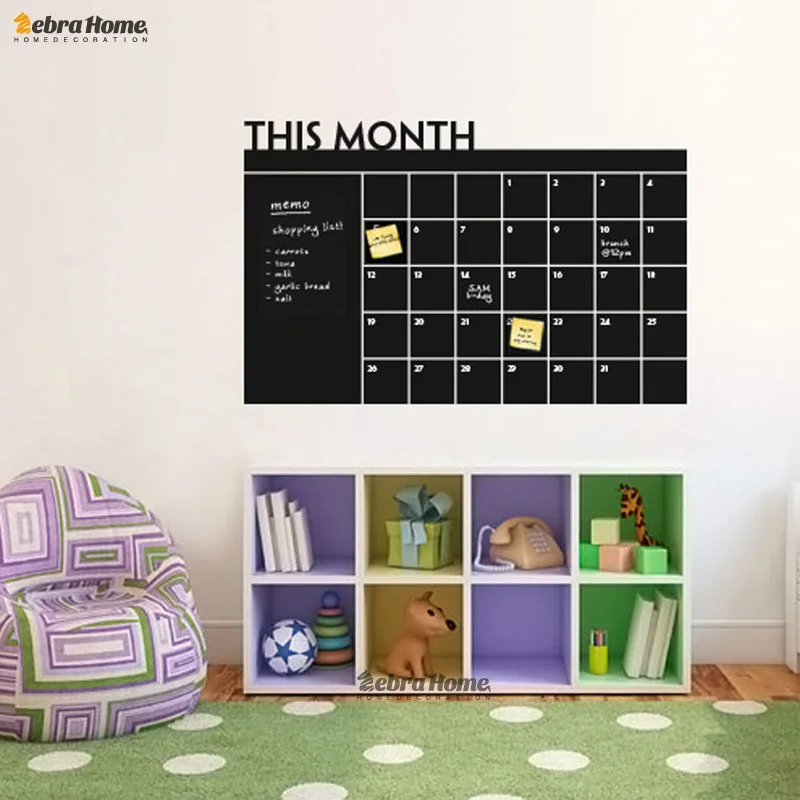 Diy ежемесячный планировщик доске виниловые Настенные календари наклейки фрески