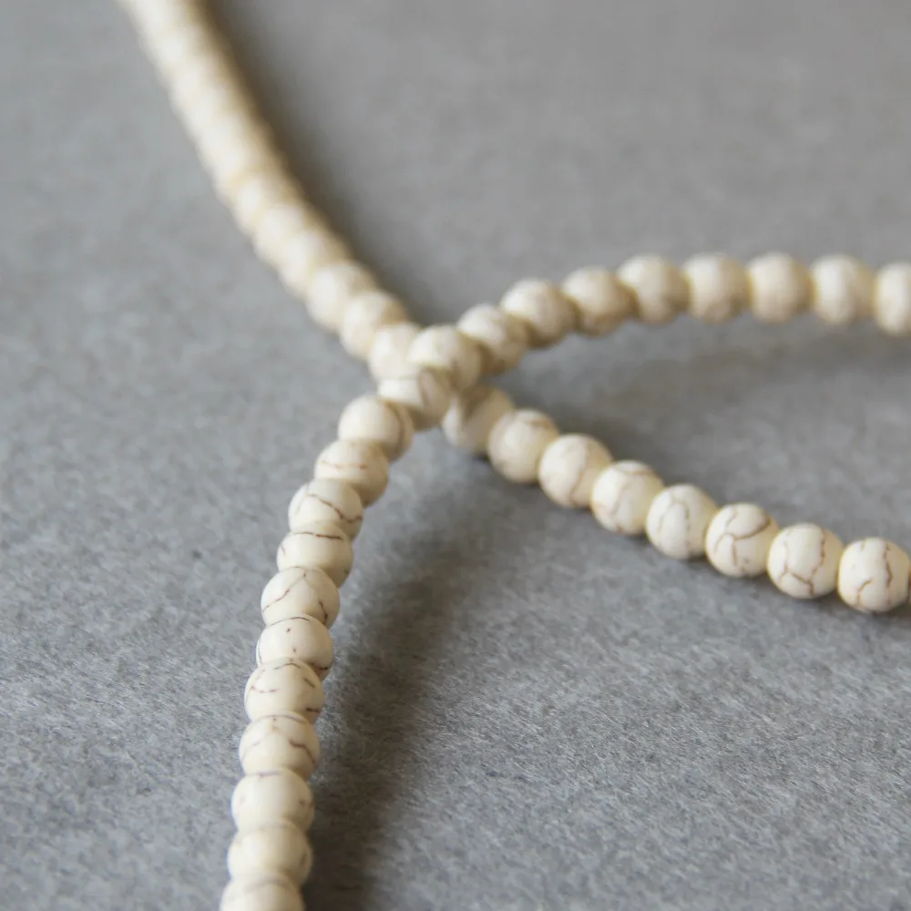 Новые аксессуары для рукоделия 6 мм белый индюк Howlite фотополосатый камень