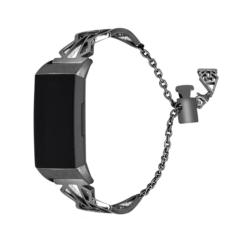 KINGBEIKE Нержавеющая сталь ремешок для Fitbit Charge 3 часы замена наручные браслет