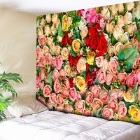 3d red rose flowers tapestry wall hanging home decor art carpet bohemian wall carpets bedroom boho hippie wall blanket rug 3size
