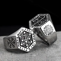 nordic mythology viking rune stainless steel rings for man and women kabala totem index ring fashion jewelry mygrillz