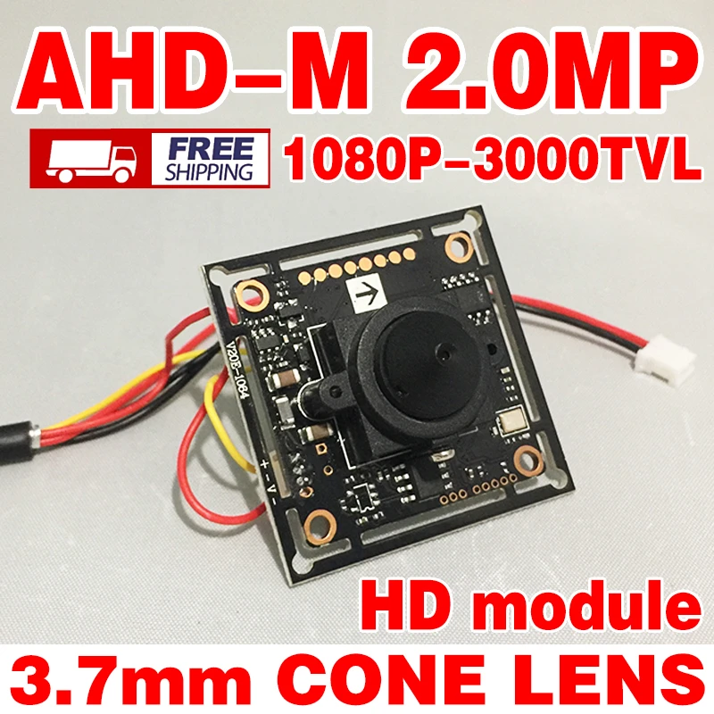 Фото Бесплатная доставка 3000TVL 1920*1080 P 3 7 мм конус AHD-P CCTV HD мини камера чип печатная плата