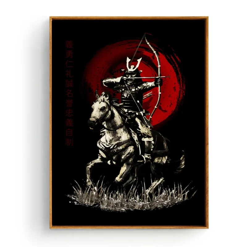 Японская настенная краска Bushido Sakura Samurai Настенный декор холст фотопостер | Дом и