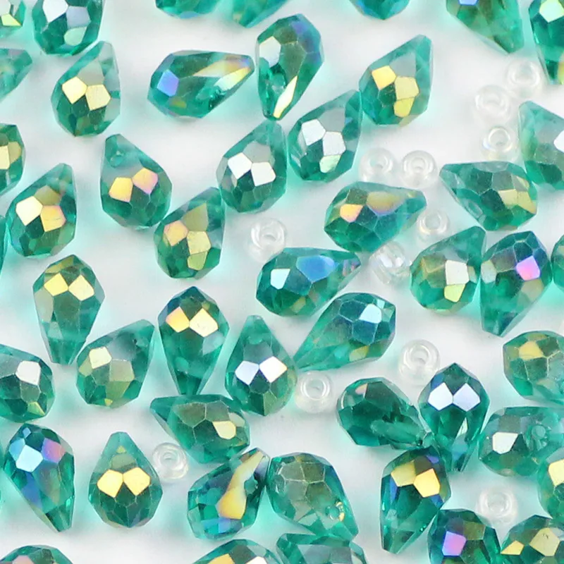 Malachite green WLYeeS 5x8 мм в форме капель воды Австрийский Кристалл бусины 50 шт. каплевидные Подвески Свободные бусины ювелирные изделия ожерелье изготовление сережек DIY - Цвет: Malachite green