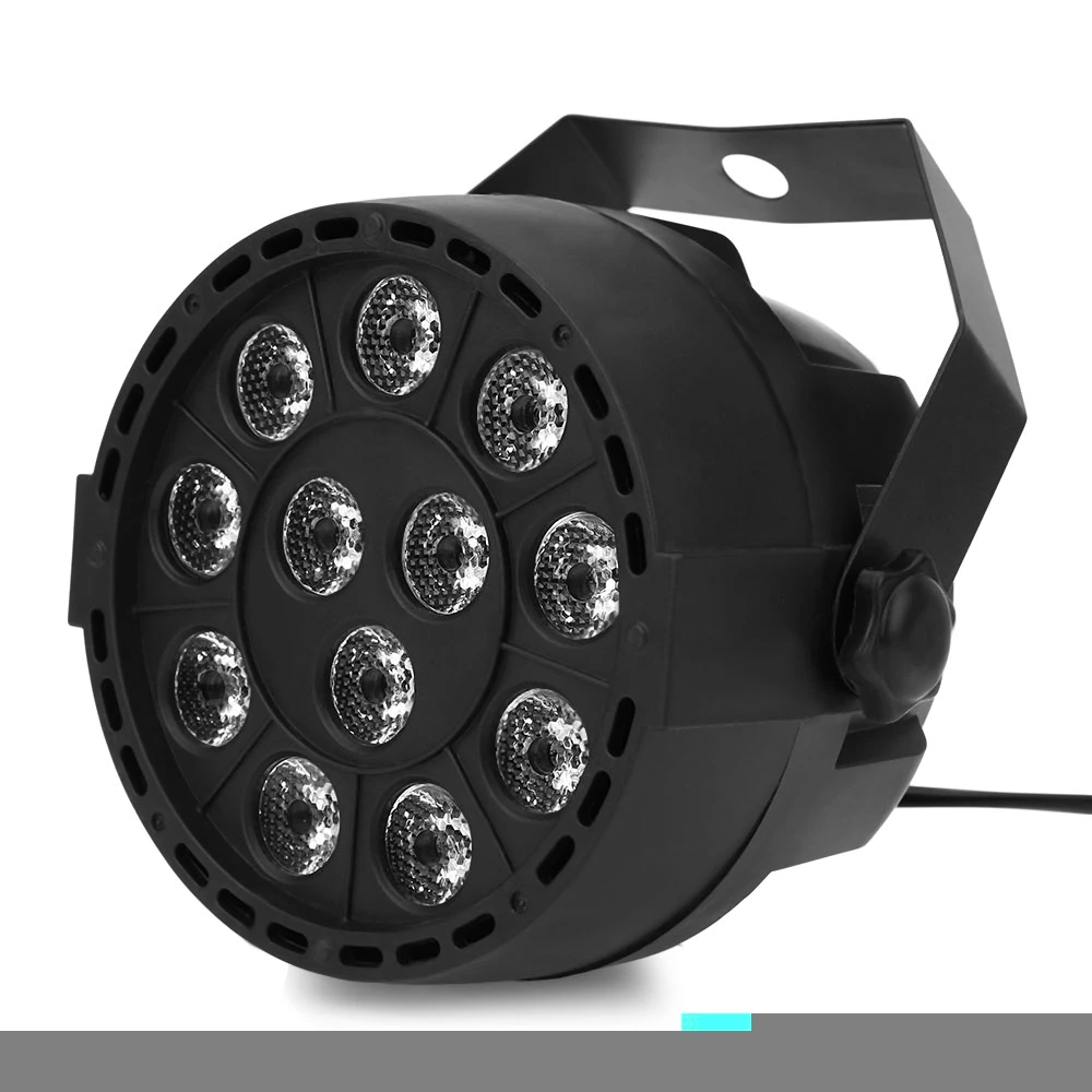 Профессиональный 12 LEDs RGBW цветной смешивающий par лампочка 8CH голосовой