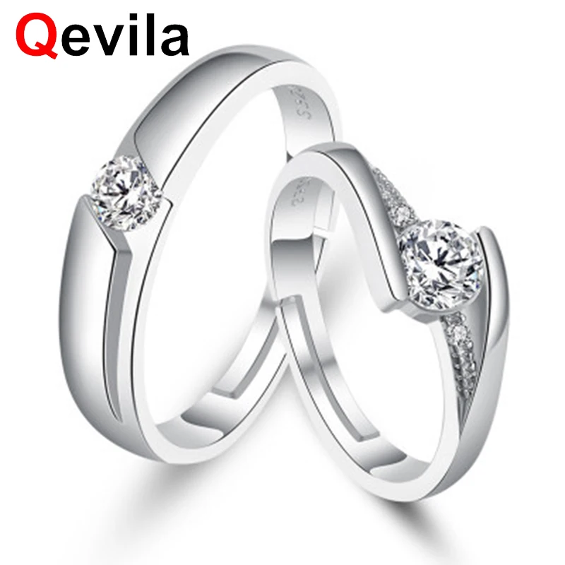 Qevila 2019 модные кольца Для мужчин покрытием S925 романтический для свадьбы помолвки
