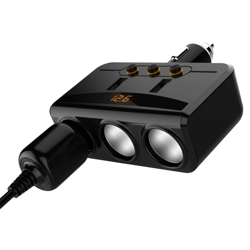 LCAV Dual USB Charger 12V Cigarette Lighter three Sockets Voltage Monitor Smart | Автомобили и мотоциклы