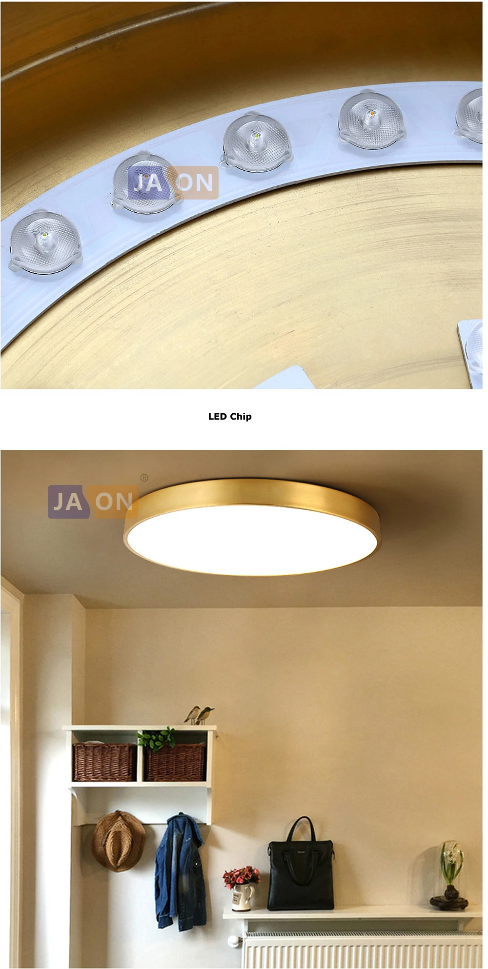 LED Современные Акрил Медь круглый 4 см ультра тонкий Светодиодные Лампы.Светодиодные Светильники.Люстры Потолочные. Потолочные Светильники.Светильник Потолочный Светильник.Для Столовой,Фойе и Спальни