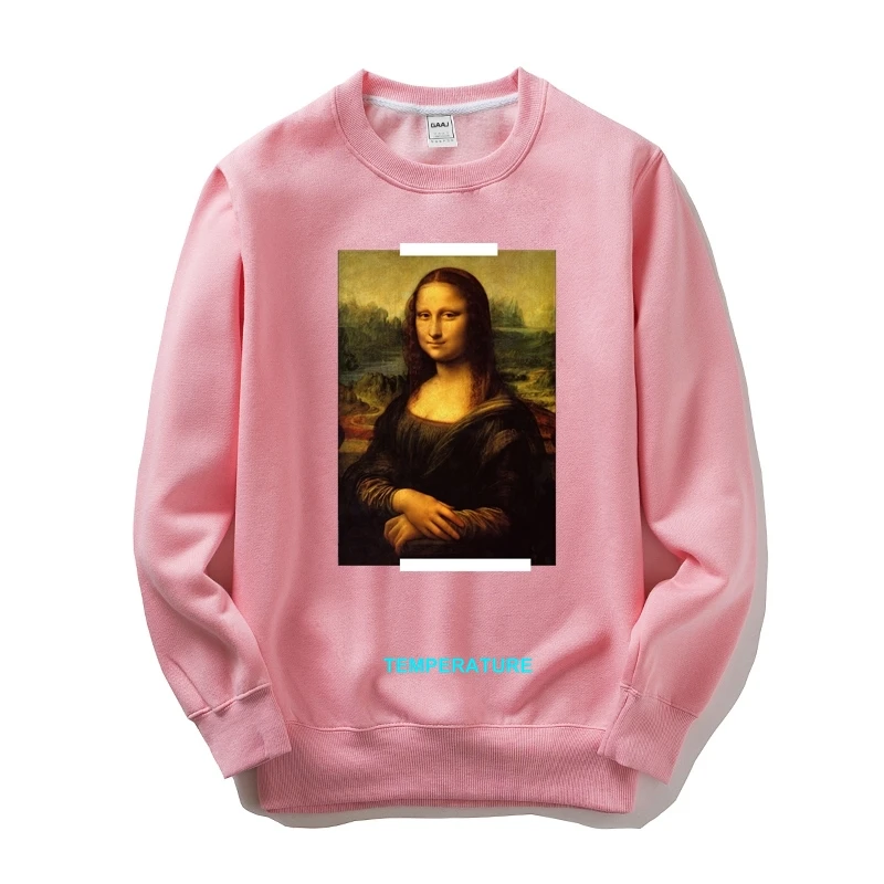 Mona Lisa температурный Мужской Женский свитшот, повседневный спортивный костюм с принтом, одежда Homme, новинка, с капюшоном, высокое качество, бренд 128FD