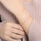 Браслет-цепочка женский из нержавеющей стали, золотистый волнистый браслет в форме сердца, свадебная бижутерия, хороший подарок для невесты