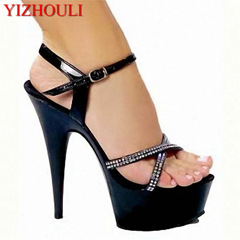 Women's High Heel Sandals - 15cm Thin Heels - 5cm Platform - Ankle Strap - Summer Fashion Pumps for Dancing image 2