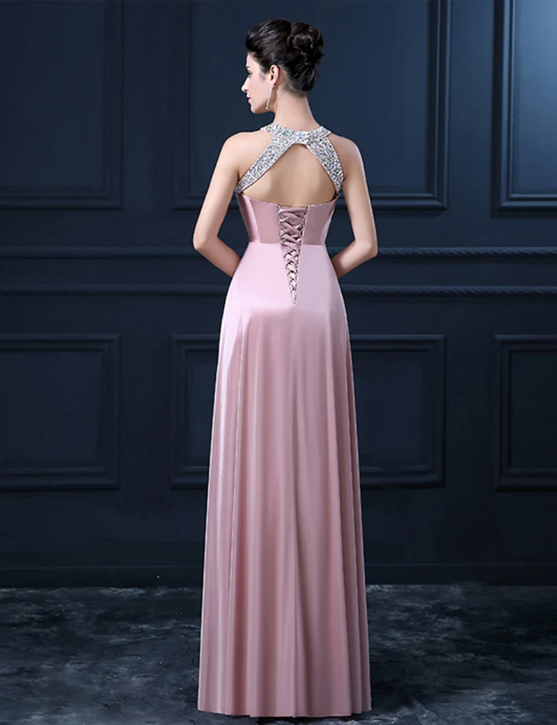 ALIMIDA длинное Атласное Вечернее платье 2020 Бисероплетение платья для выпускного