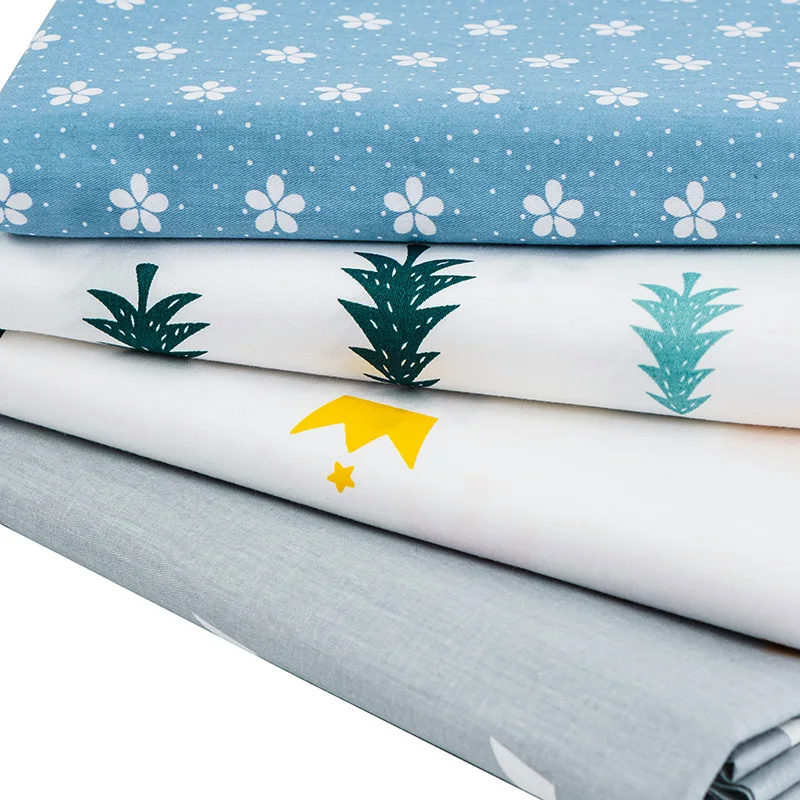 Цветы шаблон хлопок Twill Ткань для лоскутной работы набор сделай сам одежды и