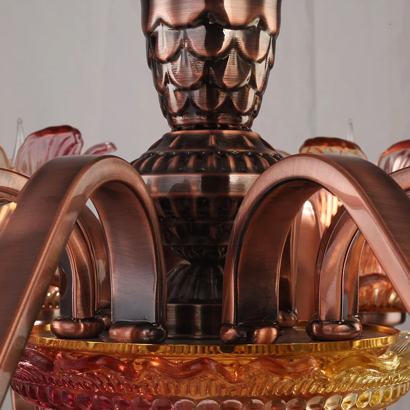 SOLFART красная бронзовая цветная люстра ручной работы стеклянный цветочный