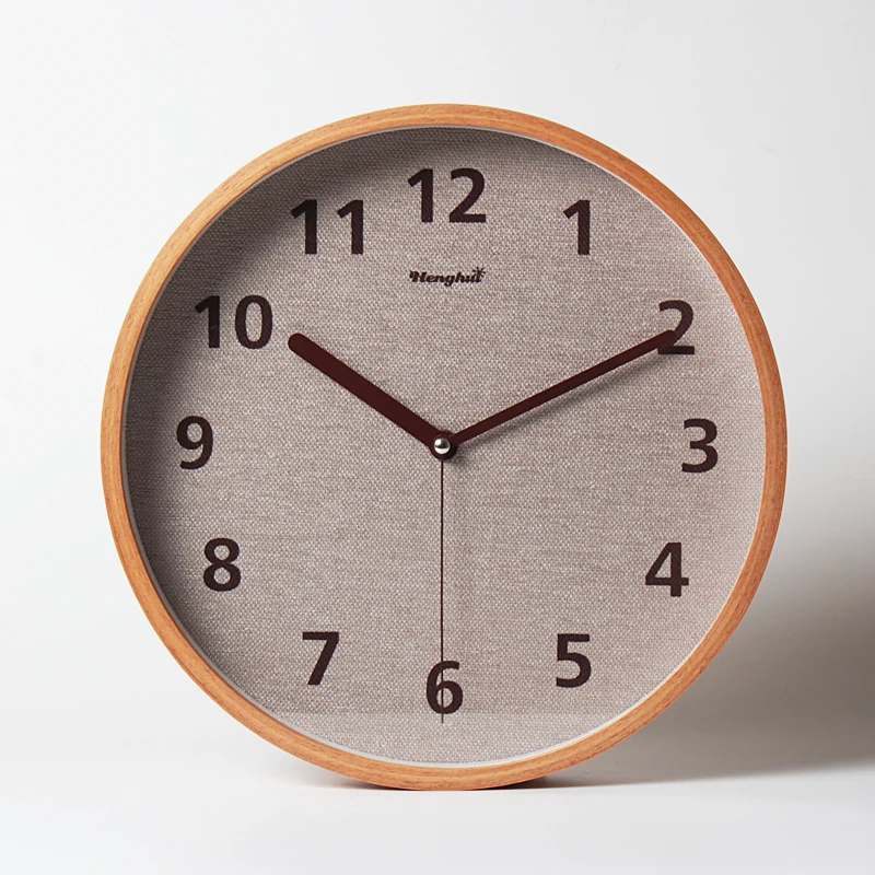 12-14-дюймовые современные короткие деревянные кварцевые круглые Настенные часы