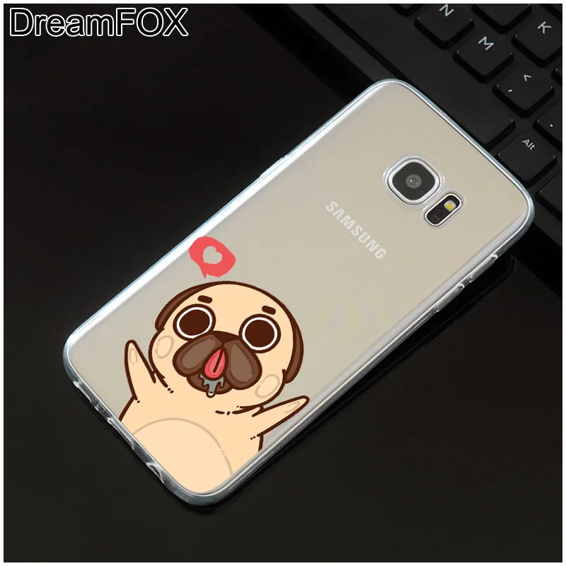 DREAMFOX M442 Cute Pug Dog Soft TPU Silicone Case Cover For Samsung Galaxy Note S 6 7 8 9 10 10e 11 11e Lite Edge Plus |
