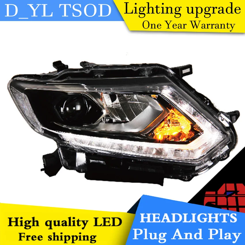 

Car Styling For Nissan X-Trail headlights 14-16 X-Trail led headlight Head Lamp led drl projector headlight H7 hid Bi-Xenon Lens