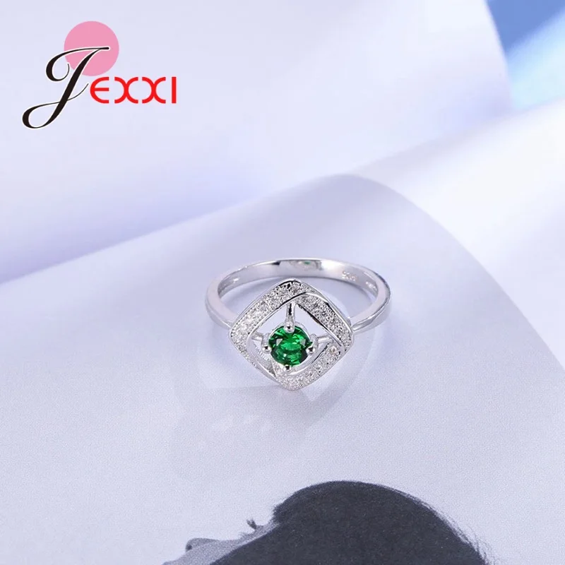

925 Sterling Silver Rings For Women Cubic Zircon Crystal Female Engagement Wedding Bridal Finger Rings