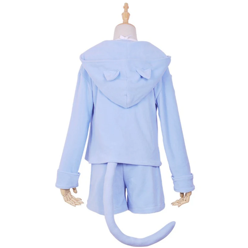 Костюм для косплея из аниме Re ZERO Start Life in other World пижама Рем рам с кошачьими ушками