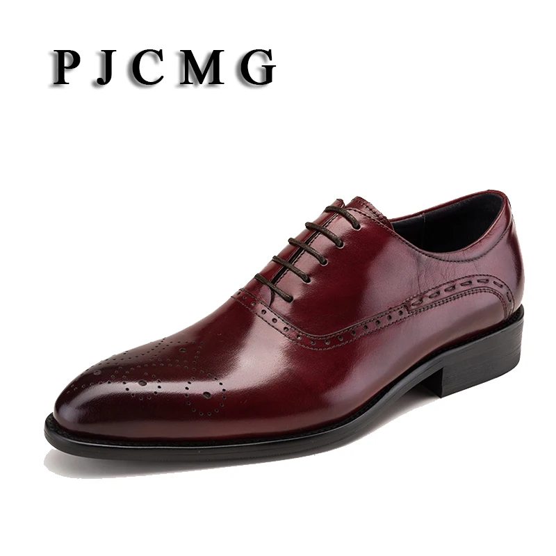 Мужские туфли оксфорды из натуральной кожи с заостренным носком на шнуровке|shoes