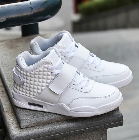 Новинка 2016 мужские весенние кроссовки для бега красные кожаные высокие дышащая