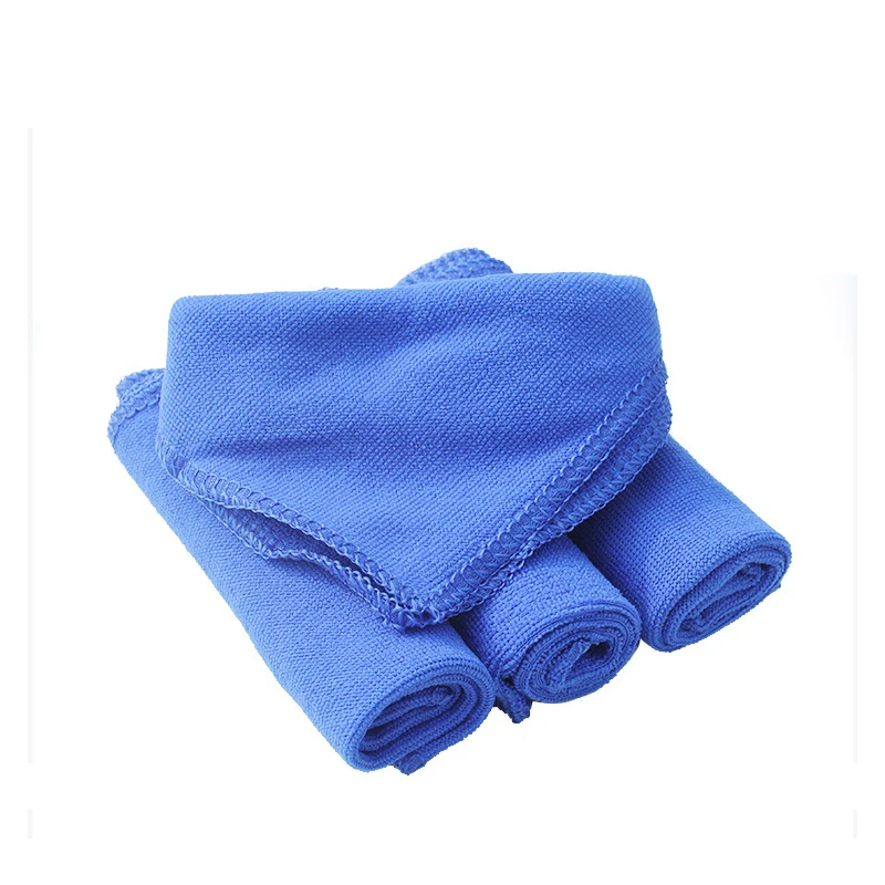 

10 Pieces Microfiber Cleaning Cloths Blue Color Soft Washcloth High Absorbent Reusable Car Towel Kitchen Cleaning Rags 30x30cm
