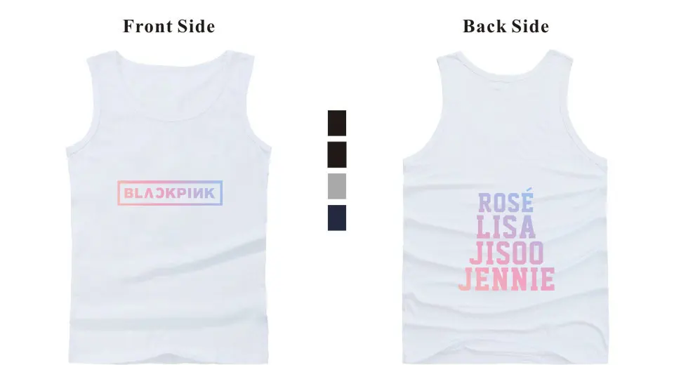 Black Pink Tank Tops New Kpop Summer Harajuku O-neck Casual Cotton Top Tees Funny High Quality Unisex T-shirts | Мужская одежда