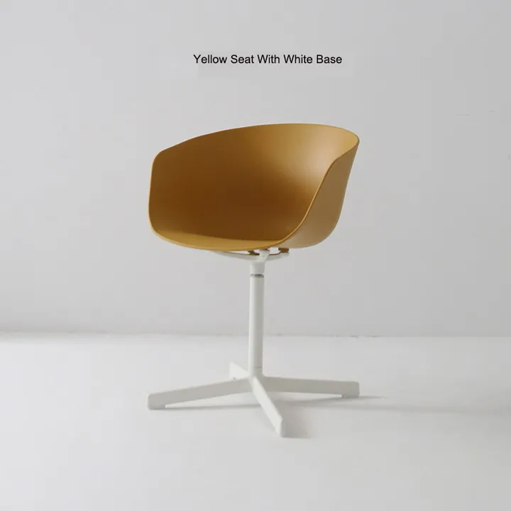 Yellow ST White Base Современный классический дизайн мода Ins нордическая популярная Лофт металлическая алюминиевая основа мягкое цветное Сиденье Поворотный офисный кабинет компьютерное кресло 1 шт - Цвет: Yellow ST White Base