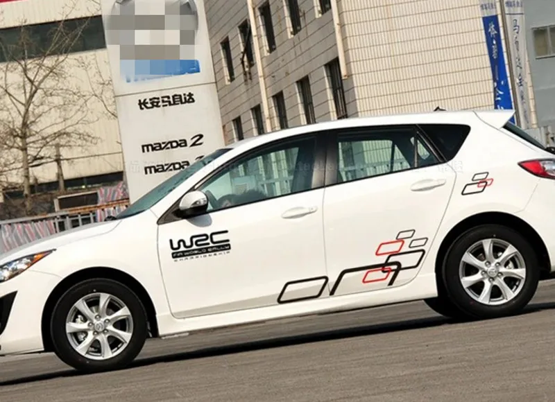 A Set Both Side World Rally Championship WRC Simple Cubes Vip Car Body PVC Sticker Sports Racing Decals Decoration | Автомобили и