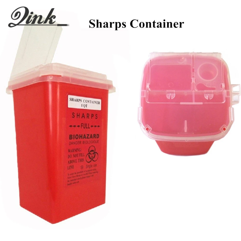 

QINK тату Sharps контейнер красный медицинский мусорный бак для хранения инфекционных отходов