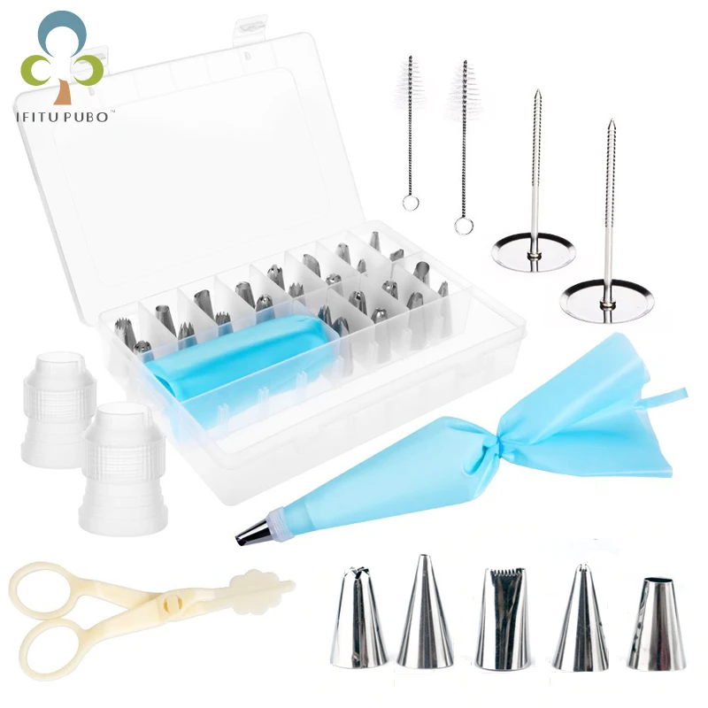 33 шт. насадки для выпечки из нержавеющей стали|pastry bag coupler|cake decorating tips setdecorating tip set |