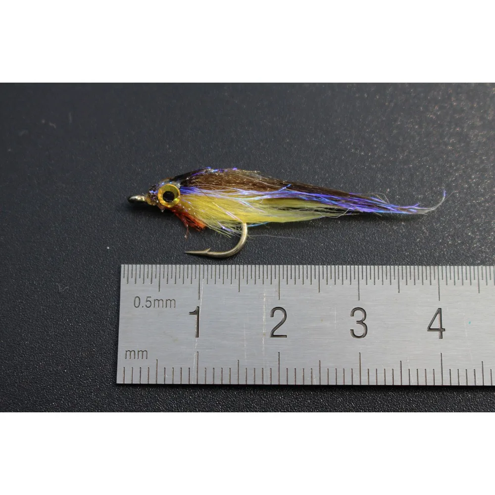 Tigofly 12 pcs Brown Olive UV Polar Fry Slowly Sinking Salmon Trout Steelhead Minnow Fly Fishing Flies Lures Fly Set-Size #8