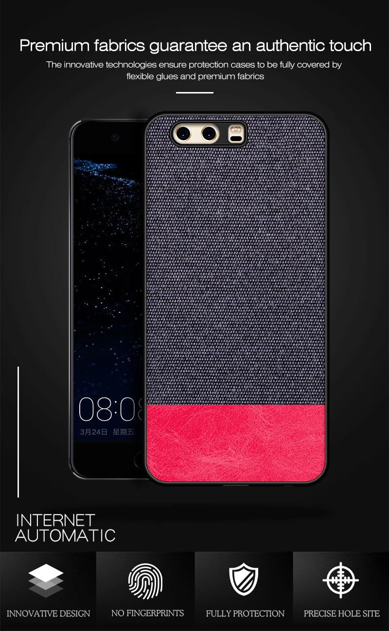 Чехол для huawei P10 Мягкий ТПУ Край холст задняя крышка модная матерчатая ткань чехол для huawei P10Plus P10 Plus чехол для телефона