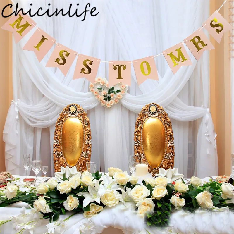 Chicinlife 1 комплект розовый Miss to Mrs баннер Девичник свадебный душ помолвка Свадебные