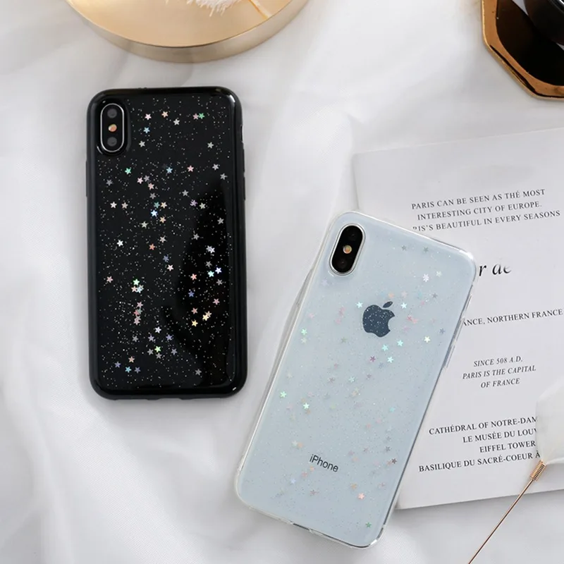 Чехол Coque для iphone 6 s Plus X 10 7 8 блестящие мягкие чехлы со звездами чехол XS Max XR 5