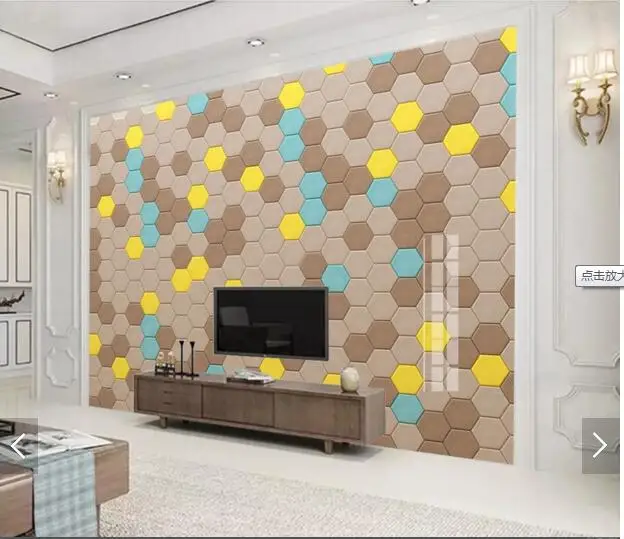 Пользовательские 3D papel де parede геометрические полигональные фрески для гостиной