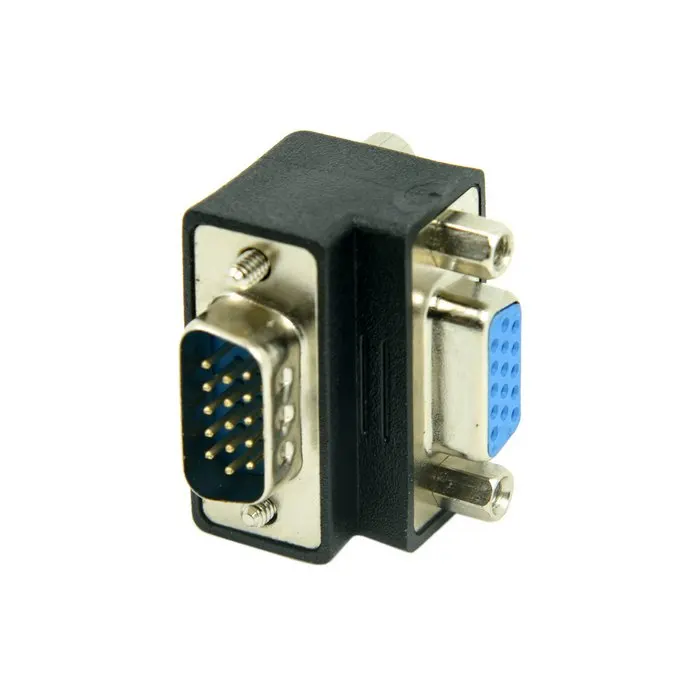 Вниз прямоугольный 90 градусов VGA SVGA папа к 15pin Женский адаптер монитора|vga svga|monitor